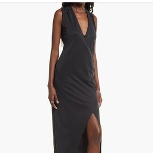 Open Edit Sleeveless Knit Dress in Black